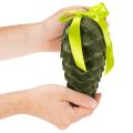 Dekoratív fenyőtobozok felakasztásra, bolyhosított fenyőtobozok szalaggal és masnival, 18 cm, 3 darab | Floristik24.hu