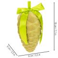 Dekoratív fenyőtobozok felakasztásra, bolyhosított fenyőtobozok szalaggal és masnival, 18 cm, 3 darab | Floristik24.hu