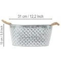 Nagy ovális cinktál, 31cm x 20cm, M15cm | Floristik24.hu
