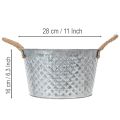 Kerek cinktál kötélfogantyúkkal Ø28cm M16cm | Floristik24.hu