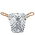 Floristik24 Cink edény kötél fogantyúkkal Ø14,5cm M13cm