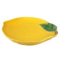 Floristik24 Citromtányér dekoratív kerámia citromsárga tányér 20×16cm