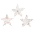 Floristik24 Nyírfa csillagok mini 2cm - 2.5cm fehérre meszelt 150 db