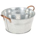 Floristik24 Kerek virágtál fülekkel, fémtál Ø17,5cm M9cm