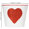 Fehér virágcserép piros szívvel, ültető, Ø18cm M13.5cm | Floristik24.hu