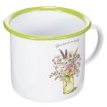 Floristik24 Dekoratív bögre/kaspó, zománcozott, Ø11.5cm M10cm
