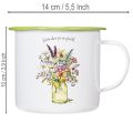 Dekoratív bögre/kaspó, zománcozott, Ø11.5cm M10cm | Floristik24.hu
