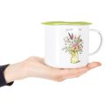Dekoratív bögre/kaspó, zománcozott, Ø11.5cm M10cm | Floristik24.hu