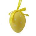 Floristik24 Dekoratív húsvéti tojás sárga, fehér szamár. 6,5cm 12db