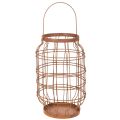 Floristik24 Kerti lámpa, fém, rozsdás felület, fogantyú, vintage, Ø19.5cm