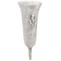 Floristik24 Szürke temetési váza Váza tüskével Calla design N32,5cm