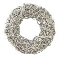 Floristik24 Fa koszorú dekoratív koszorú rattan natúr fehér Ø30cm H9,5cm