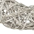 Fa koszorú dekoratív koszorú rattan natúr fehér Ø30cm H9,5cm | Floristik24.hu