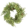 Floristik24 Kis műfenyő koszorú, zöld, tobozokkal, Ø24cm, karácsony