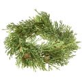 Kis műfenyő koszorú, zöld, tobozokkal, Ø24cm, karácsony | Floristik24.hu