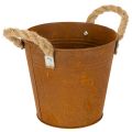 Floristik24 Fém kaspó fülekkel, fűszernövénycserép, rozsda díszítéssel Ø16.5cm M15cm