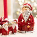 Mikulás díszfigura mécsestartóként csillagokkal, asztaldísz, 15cm | Floristik24.hu