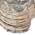 Növényi szívű rattan szőlő natúr fehér 20cmx24cmx6cm 2db | Floristik24.hu