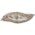 Növényi tál hullámrattan natúr fehér 40x14x6cm 2db | Floristik24.hu