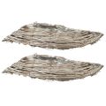 Növényi tál hullámrattan natúr fehér 40x14x6cm 2db | Floristik24.hu