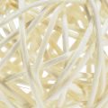Fehérített rattan golyó asztaldísz, krémszínű rattan, Ø5cm, 24 darab | Floristik24.hu