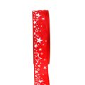 Floristik24 Karácsonyi szalag csillagmintás piros 25mm 25m