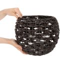 Fonott mécsestartó, fekete és barna, nyári dekoráció, Ø31cm M25cm | Floristik24.hu
