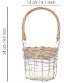 Függesztett lámpás dekoráció, fém, üveg, fűzfa, Ø13cm M12cm, 2 darab | Floristik24.hu