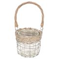 Függesztett lámpás dekoráció, fém, üveg, fűzfa, Ø13cm M12cm, 2 darab | Floristik24.hu